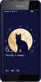 3D пластиковый матовый чехол Cute Cat Celestial/Witchy для Nokia Lumia 650 - 6787m-393 изображение 