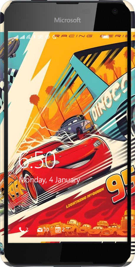 3D пластиковий матовий чехол Тачки для Nokia Lumia 650 - 6288m-393 изображение 