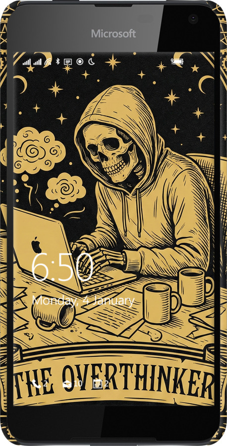 3D пластиковий матовий чехол The Overthinker для Nokia Lumia 650 - 6774m-393 изображение 