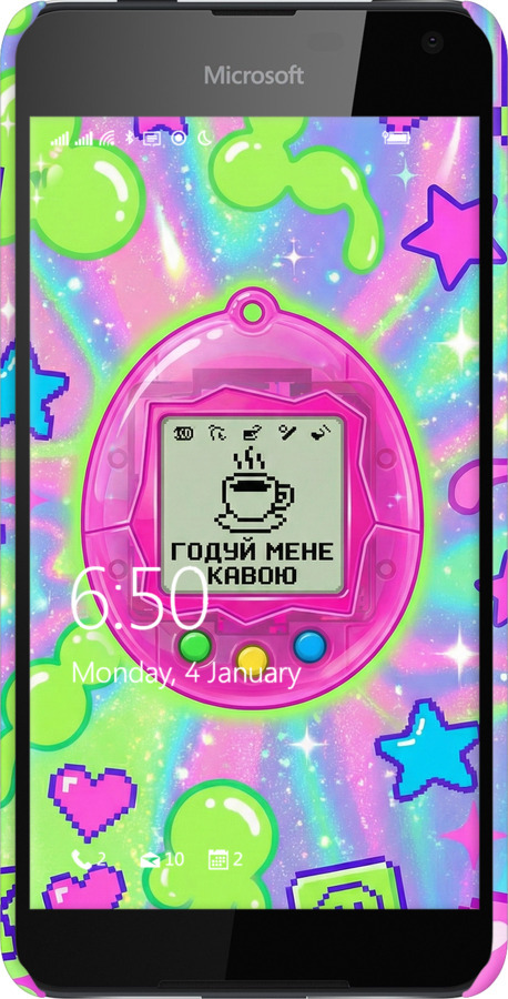 3D пластиковий матовий чехол Y2K Aesthetic Retro Pet: Годуй мене кавою для Nokia Lumia 650 - 6784m-393 изображение 