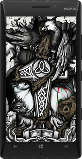 Силиконовый чехол Тату Викинг для Nokia Lumia 930 - 4098u-311 изображение 