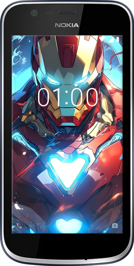Силиконовый чехол Железный человек для Nokia 1 - 6372u-1373 изображение 