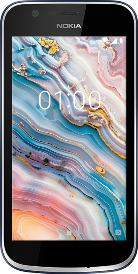 Силиконовый чехол Мрамор красивый для Nokia 1 - 6376u-1373 изображение 