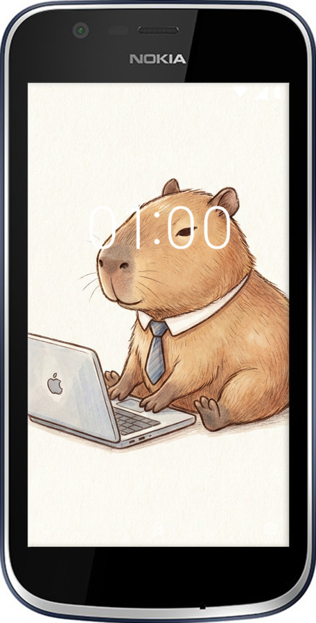Силиконовый чехол Funny Capybara CEO Working для Nokia 1 - 6777u-1373 изображение 