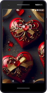 Силиконовый чехол Сердечки v4 для Nokia 2.1 - 5834u-1532 изображение 