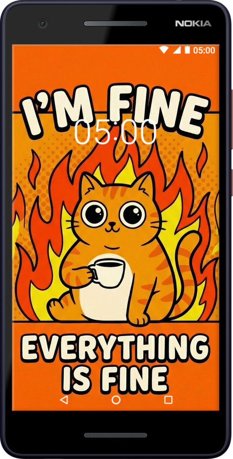 Силиконовый чехол Funny Cat для Nokia 2.1 - 6786u-1532 изображение 