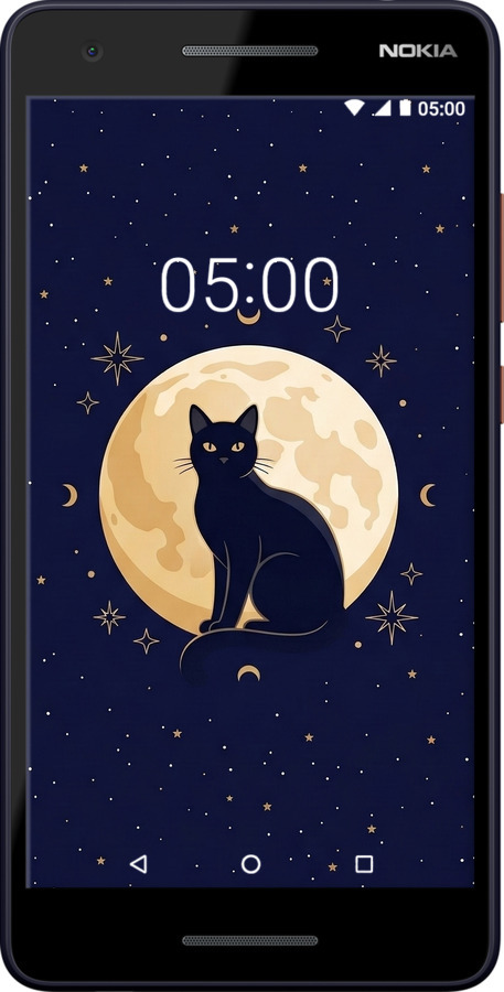 Силиконовый чехол Cute Cat Celestial/Witchy для Nokia 2.1 - 6787u-1532 изображение 