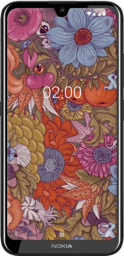 Силиконовый чехол Абстрактные цветы для Nokia 2.2 - 6526u-1706 изображение 