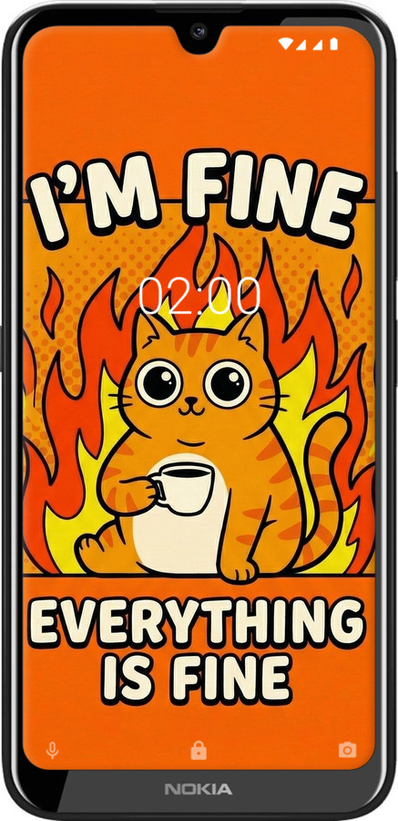 Силиконовый чехол Funny Cat для Nokia 2.2 - 6786u-1706 изображение 