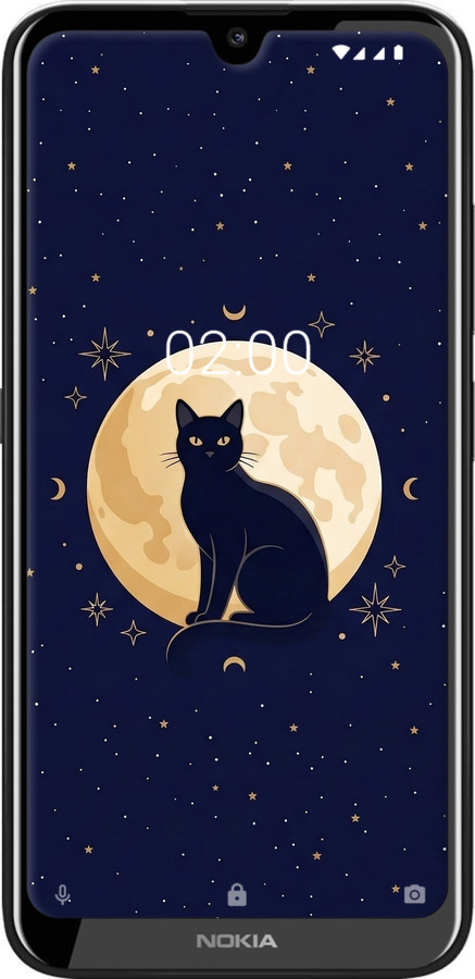 Силиконовый чехол Cute Cat Celestial/Witchy для Nokia 2.2 - 6787u-1706 изображение 