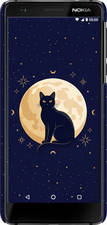 3D пластиковый матовый чехол Cute Cat Celestial/Witchy для Nokia 3.1 - 6787m-1530 изображение 