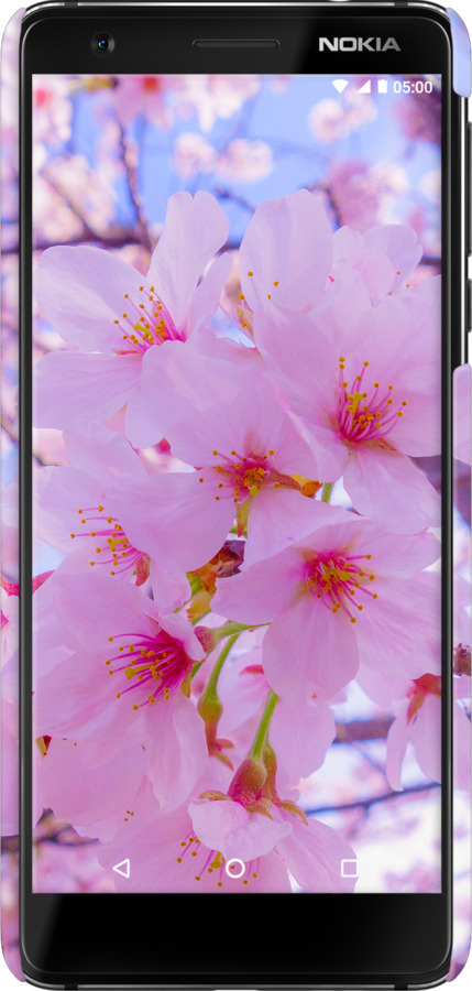 3D пластиковий матовий чехол Сакура для Nokia 3.1 - 6029m-1530 изображение 