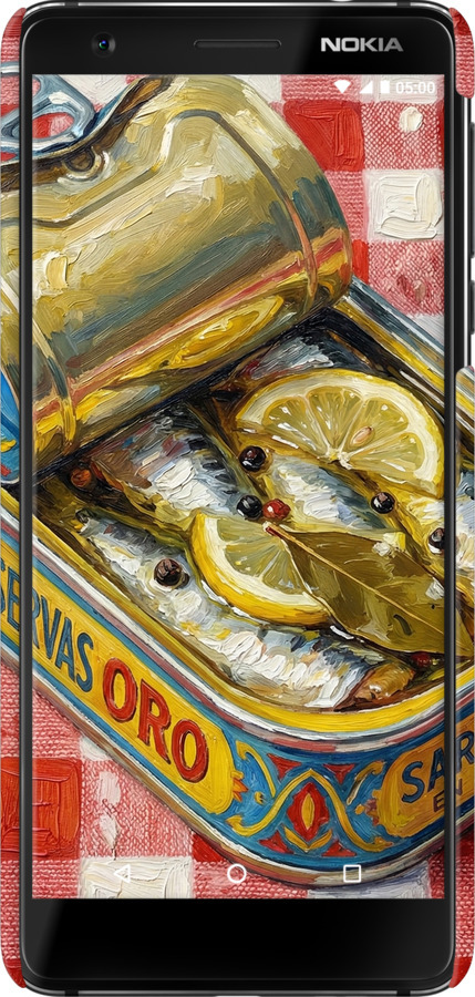 3D пластиковый матовый чехол Vintage Sardine Tin Phone для Nokia 3.1 - 6772m-1530 изображение 