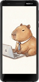 Силиконовый чехол Funny Capybara CEO Working для Nokia 3.1 - 6777u-1530 изображение 