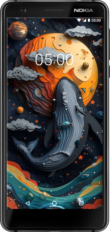 Силіконовий чехол Кит у космосі для Nokia 3.1 - 6328u-1530 изображение 