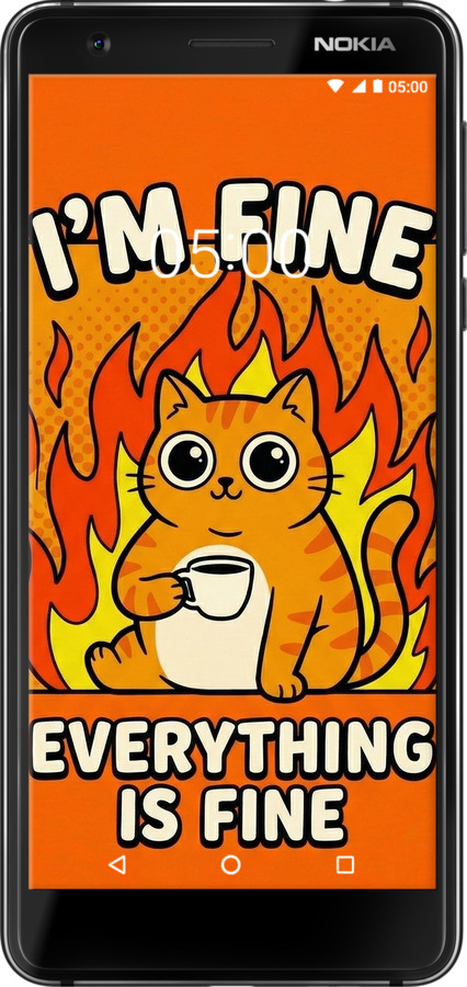 Силиконовый чехол Funny Cat для Nokia 3.1 - 6786u-1530 изображение 