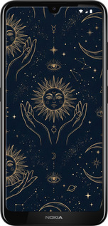 Силіконовий чехол Celestial Harmony: Sun & Moon Gold Mystic Pattern для Nokia 3.2 - 6778u-1705 изображение 
