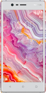 3D пластиковий матовий чехол Мрамор 2 для Nokia 3 - 6307m-818 изображение 