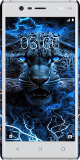 3D пластиковий матовий чехол Крижаний леопард для Nokia 3 - 6460m-818 изображение 