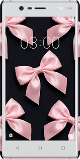 3D пластиковый матовый чехол Coquette Ribbons Dark Coquette для Nokia 3 - 6767m-818 изображение 