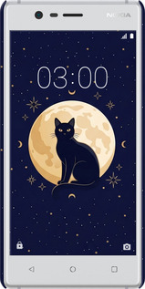3D пластиковий матовий чехол Cute Cat Celestial/Witchy для Nokia 3 - 6787m-818 изображение 