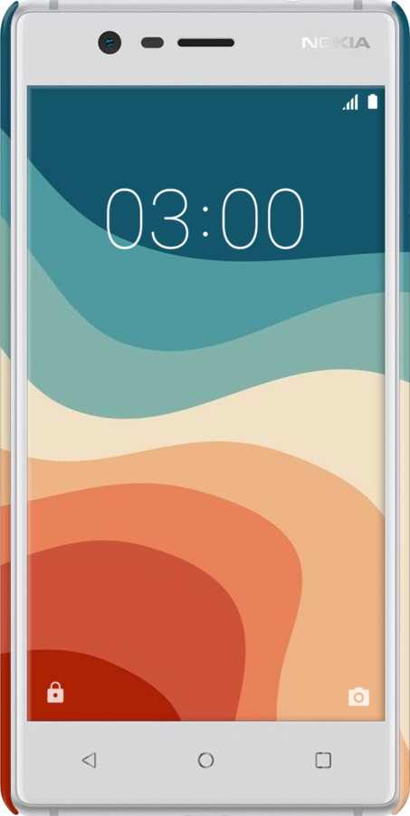 3D пластиковый матовый чехол В стиле ретро с волнами для Nokia 3 - 6531m-818 изображение 
