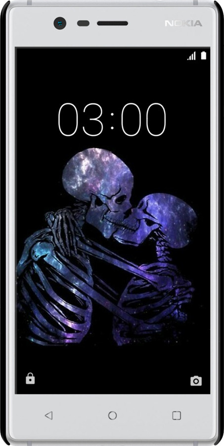 3D пластиковий матовий чехол Із зображенням скелета для Nokia 3 - 6537m-818 изображение 
