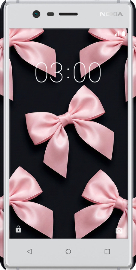 3D пластиковый матовый чехол Coquette Ribbons Dark Coquette для Nokia 3 - 6767m-818 изображение 