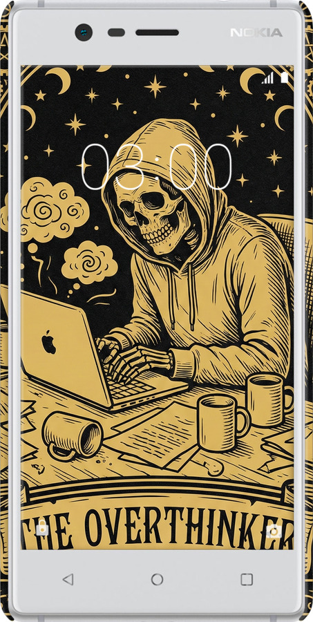 3D пластиковый матовый чехол The Overthinker для Nokia 3 - 6774m-818 изображение 