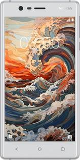 Силиконовый чехол Арт волны для Nokia 3 - 6324u-818 изображение 