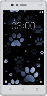 2D пластиковый чехол С синими отпечатками лап для Nokia 3 - 6441t-818 изображение 