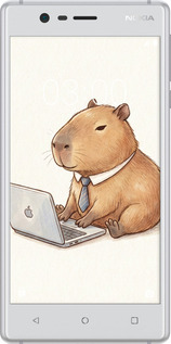 2D пластиковый чехол Funny Capybara CEO Working для Nokia 3 - 6777t-818 изображение 