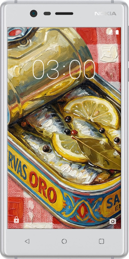 2D пластиковый чехол Vintage Sardine Tin Phone для Nokia 3 - 6772t-818 изображение 