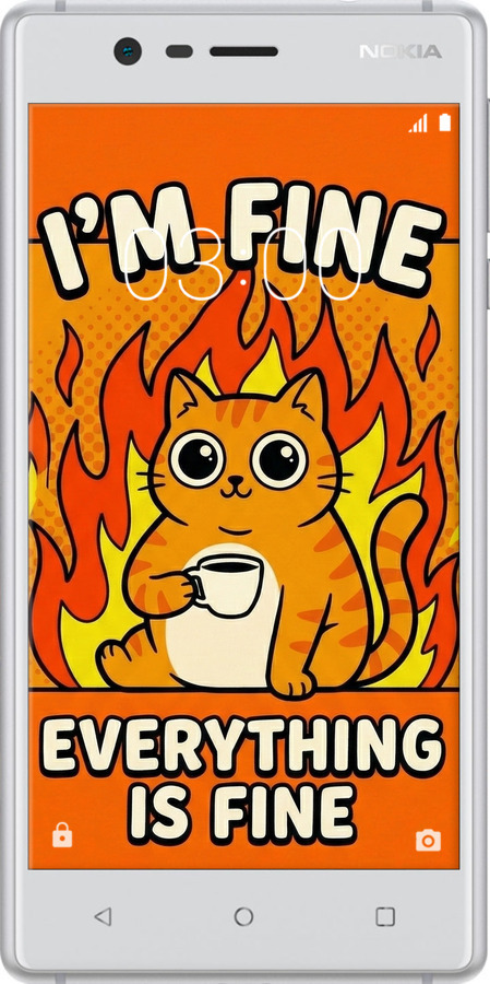 2D пластиковий чехол Funny Cat для Nokia 3 - 6786t-818 изображение 