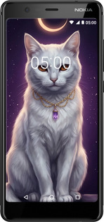Силиконовый чехол Mystic White Cat Gothic Dark Purple Gold для Nokia 5.1 - 6805u-1529 изображение 