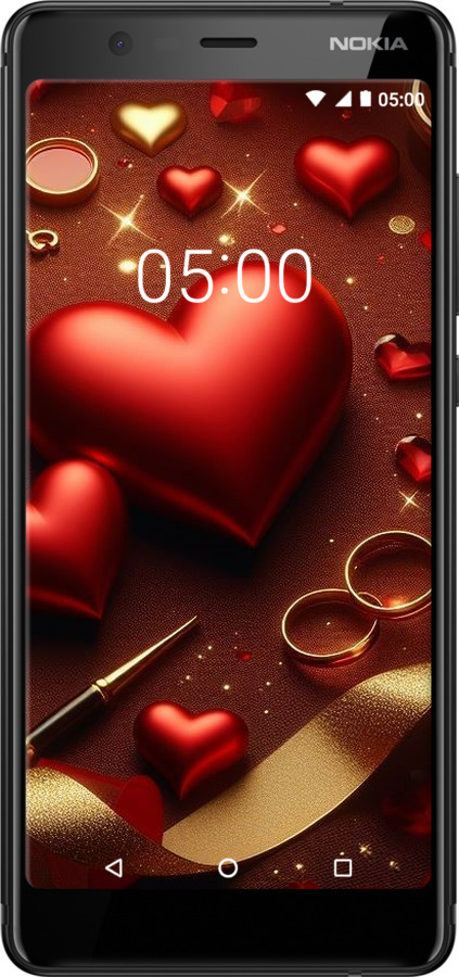Силиконовый чехол Сердечки v3 для Nokia 5.1 - 5833u-1529 изображение 