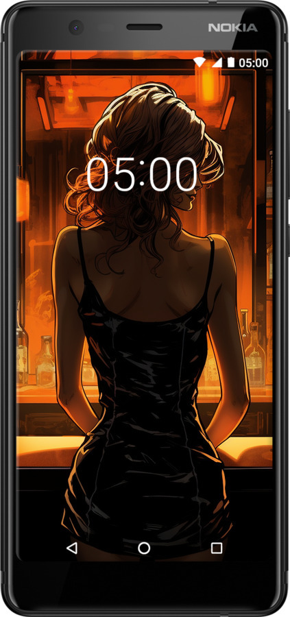Силиконовый чехол Чехол для телефона Девушка в баре для Nokia 5.1 - 5947u-1529 изображение 