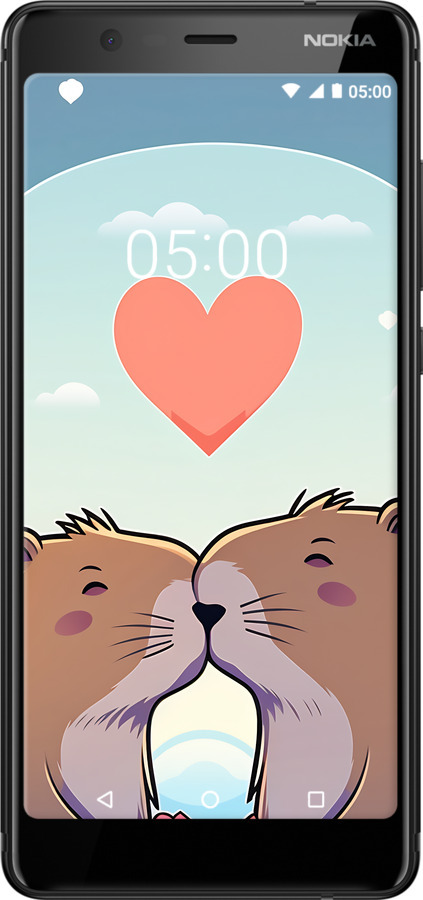 Силіконовий чехол Капібара кохання для Nokia 5.1 - 6027u-1529 изображение 