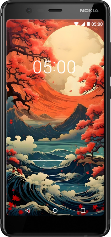Силіконовий чехол Природа Японії для Nokia 5.1 - 6327u-1529 изображение 