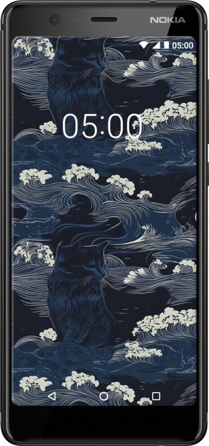 Силиконовый чехол Морская тематика в стиле арт-деко для Nokia 5.1 - 6520u-1529 изображение 