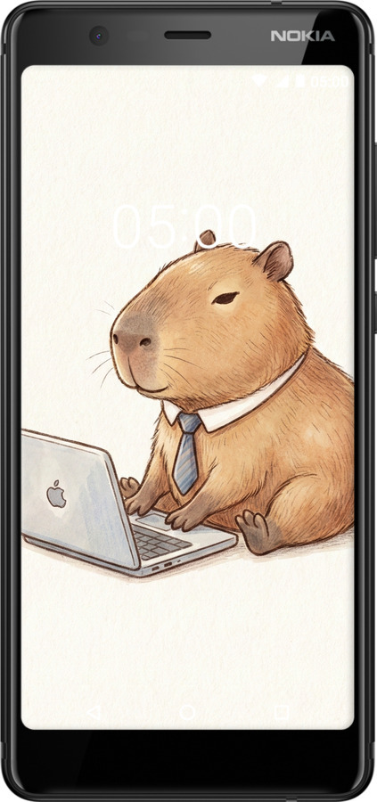 Силіконовий чехол Funny Capybara CEO Working для Nokia 5.1 - 6777u-1529 изображение 