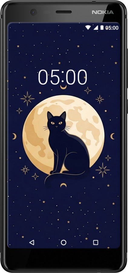 Силиконовый чехол Cute Cat Celestial/Witchy для Nokia 5.1 - 6787u-1529 изображение 