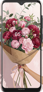3D пластиковий матовий чехол Півонії 1 для Nokia 5.3 - 6705m-2102 изображение 