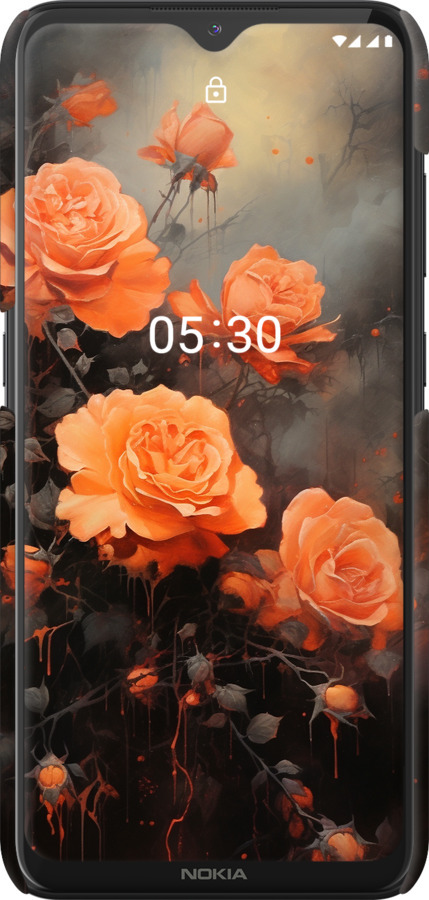 3D пластиковый матовый чехол Оранжевые розы для Nokia 5.3 - 5944m-2102 изображение 