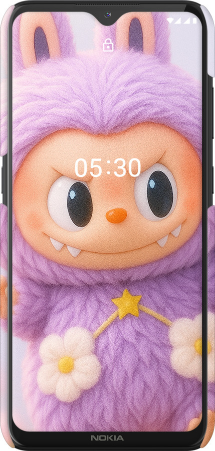 3D пластиковий матовий чехол Лабубу для Nokia 5.3 - 6708m-2102 изображение 
