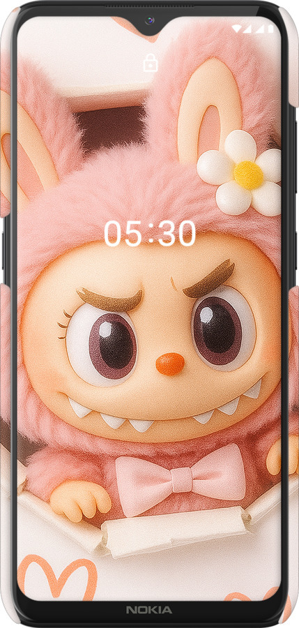 3D пластиковий матовий чехол Лабубу 2 для Nokia 5.3 - 6710m-2102 изображение 