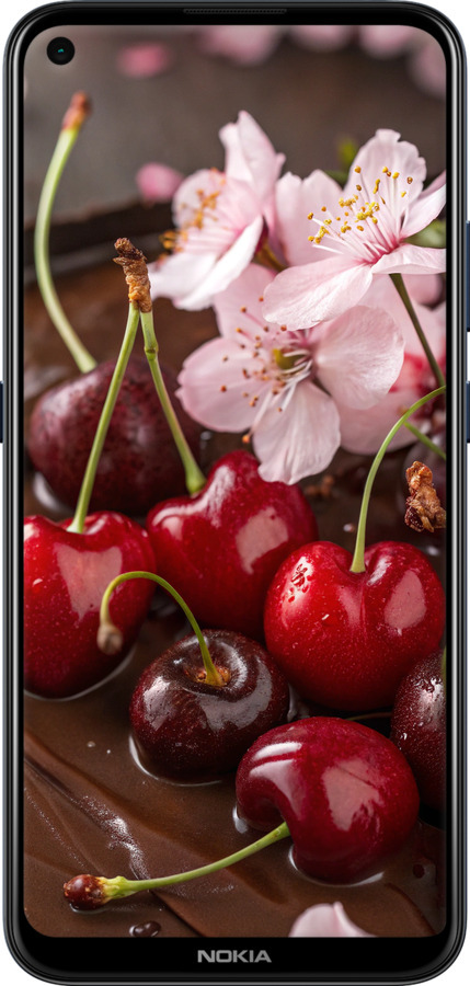 Силиконовый чехол Вишня в шоколаде для Nokia 5.4 - 6698u-2279 изображение 