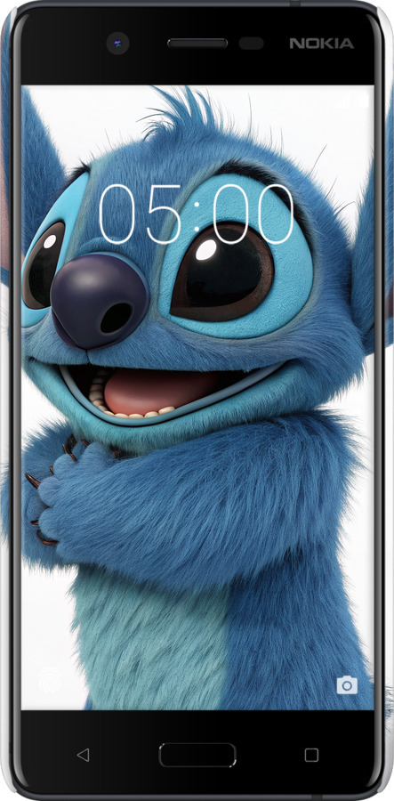 3D пластиковый матовый чехол Стич 1 для Nokia 5 - 6686m-804 изображение 