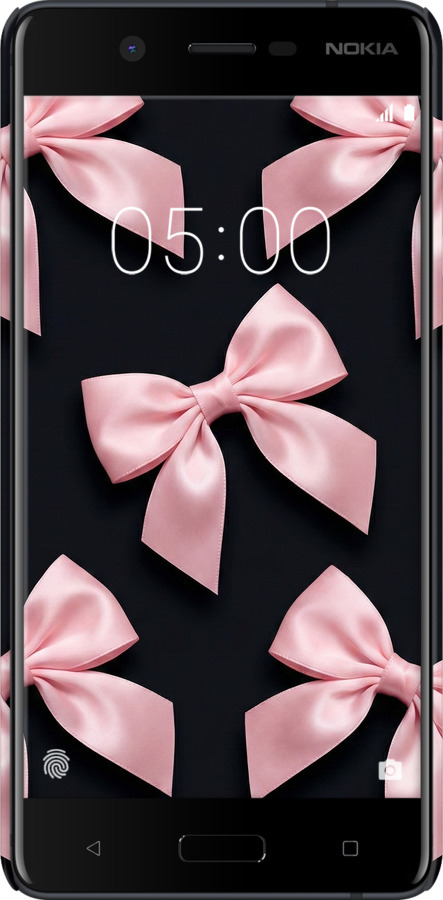 3D пластиковый матовый чехол Coquette Ribbons Dark Coquette для Nokia 5 - 6767m-804 изображение 