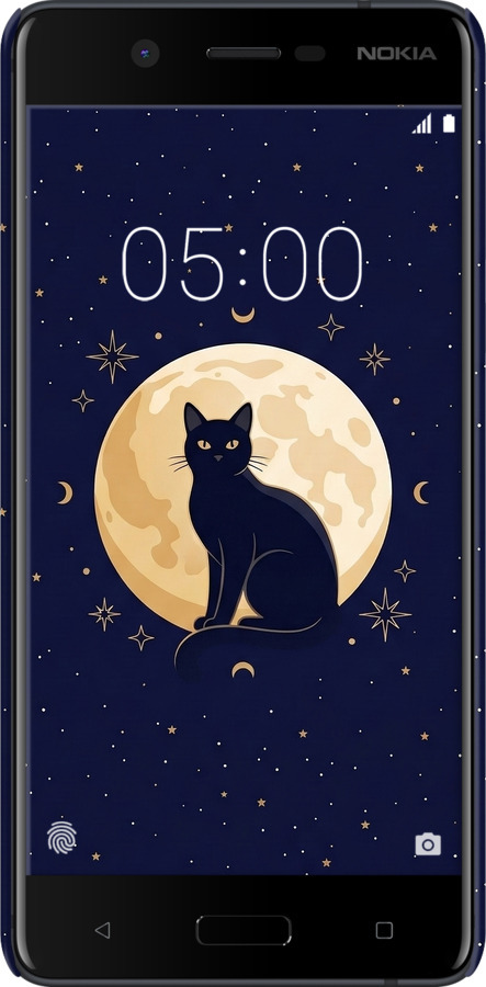 3D пластиковый матовый чехол Cute Cat Celestial/Witchy для Nokia 5 - 6787m-804 изображение 